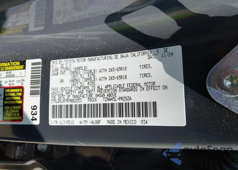 2024 Toyota Tacoma Trd Sport 4Wd из США, поврежденный, VIN 3TMLB5JN7RM082253